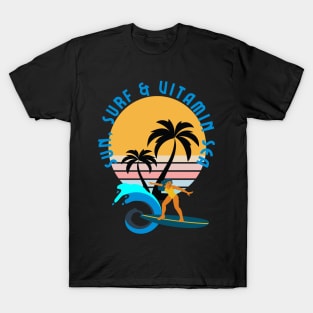 Fun and surfing vintage beach summer T-Shirt